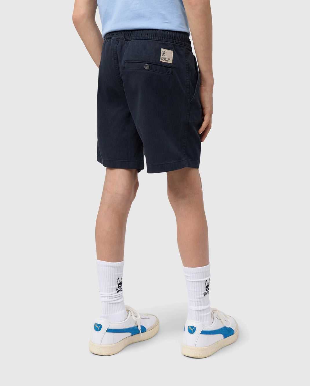 Short Psycho Bunny Willis Stretch Tencel Short Bleu Marine Enfant | LRQ-10848162